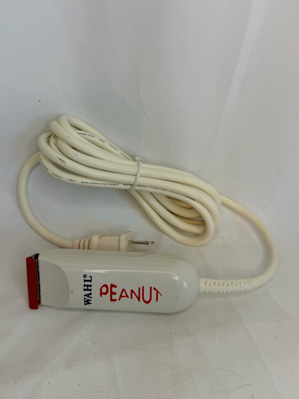 Wahl Peanut Corded Trimmer in White with Red Blade-no attachments